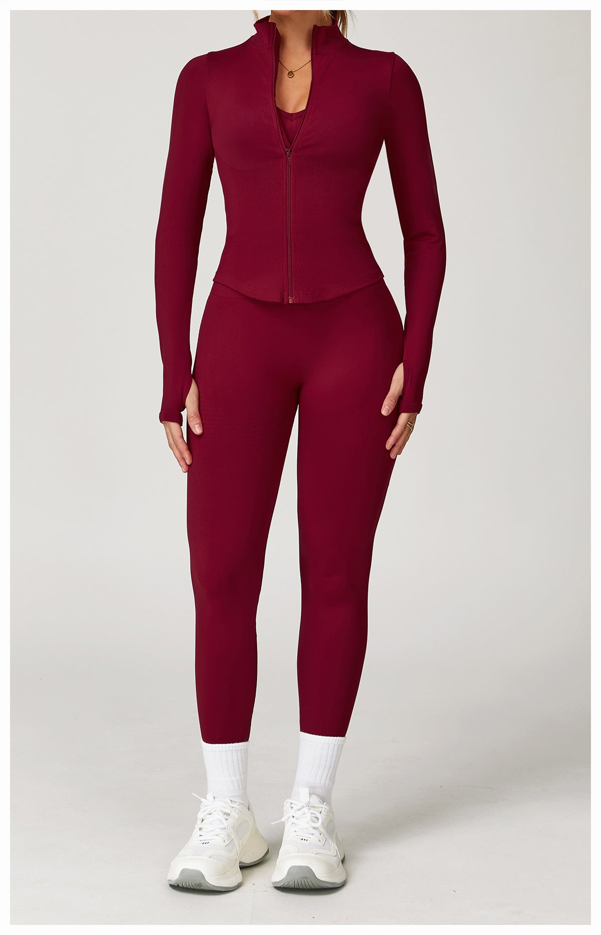 Zip-Up Long Sleeve Crop Yoga Jacket