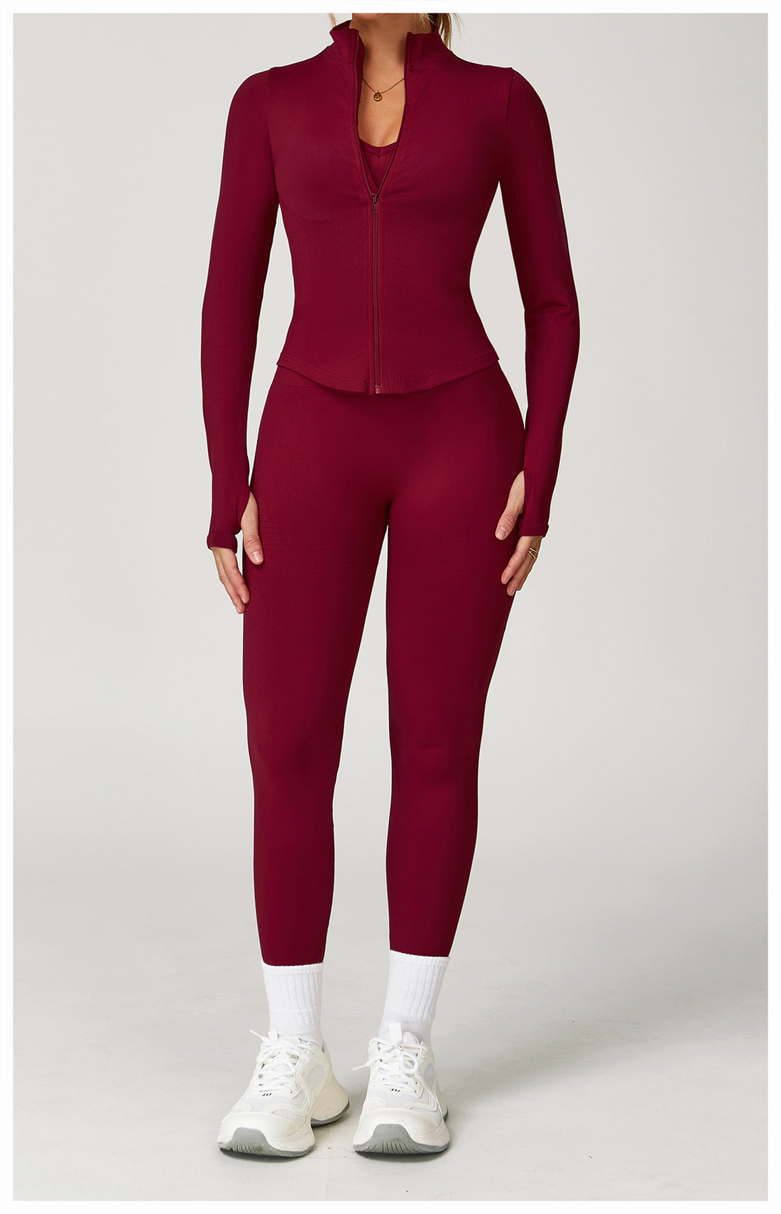 Zip-Up Long Sleeve Crop Yoga Jacket