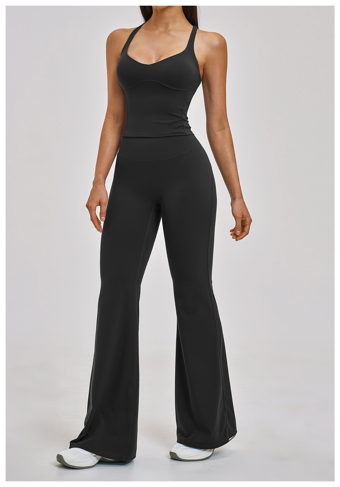 Cross-Back Bra & Flared Pant Yoga Set