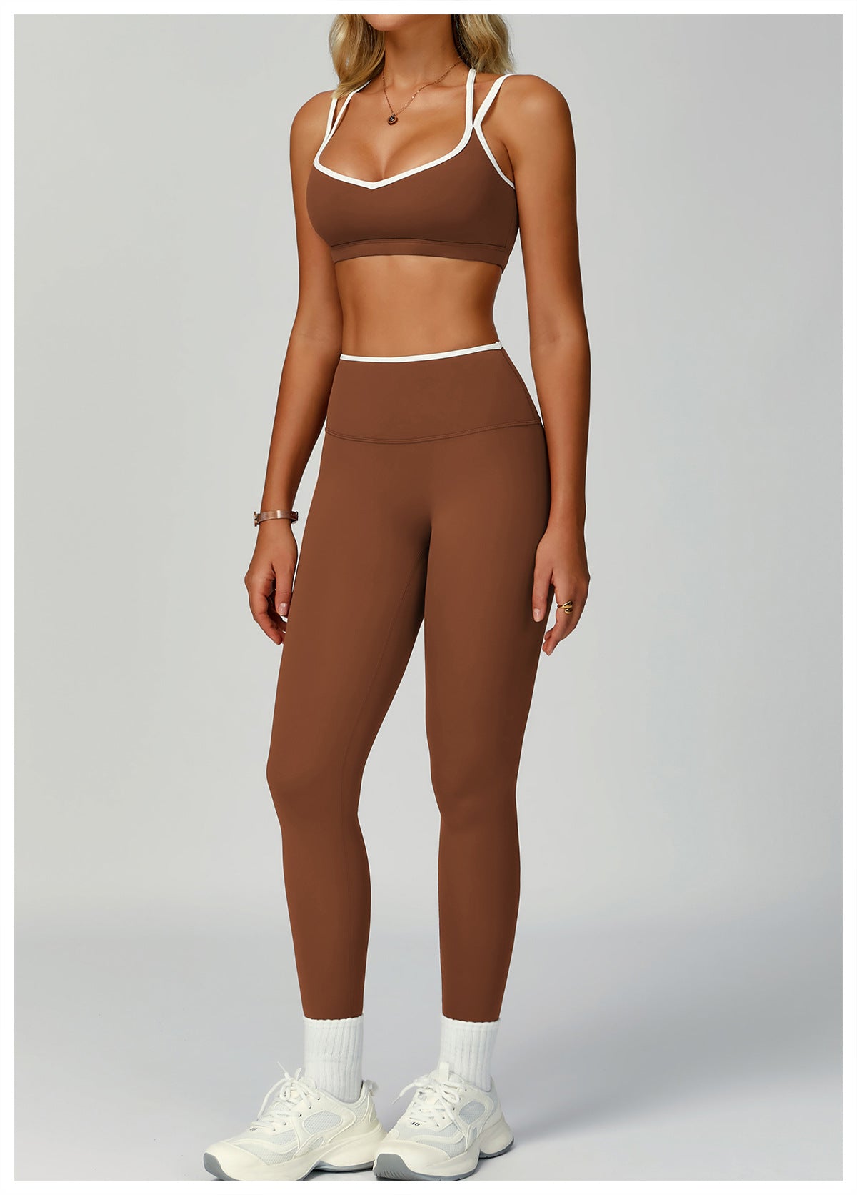 Strappy Backless Bra & Bike Short Set
