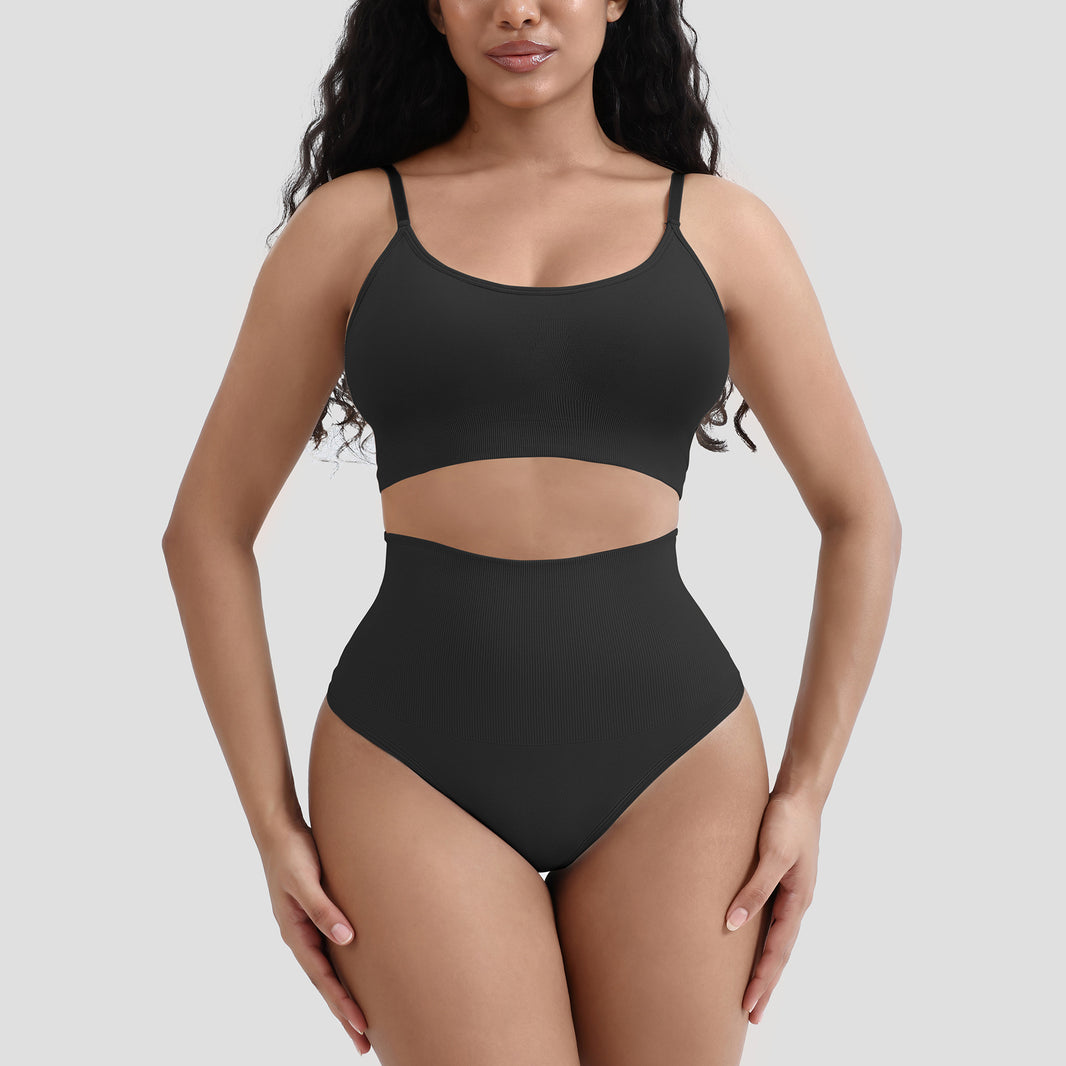 Thong Belly Control Underwear Set with Bra Large U-Shape eprolo