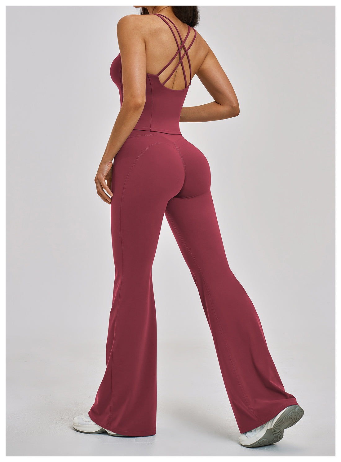 Cross-Back Bra & Flared Pant Yoga Set