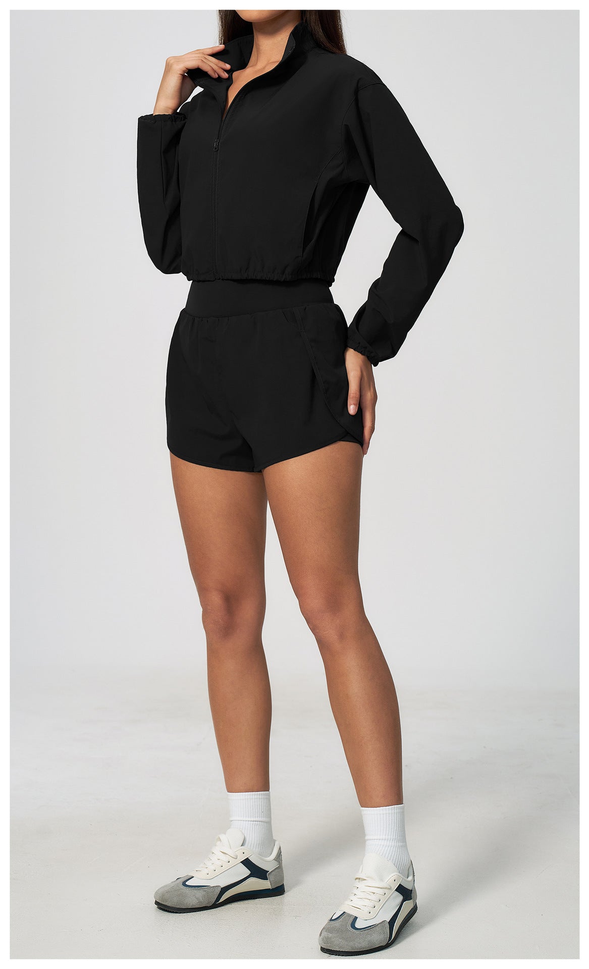 Cropped Windbreaker & Shorts Set