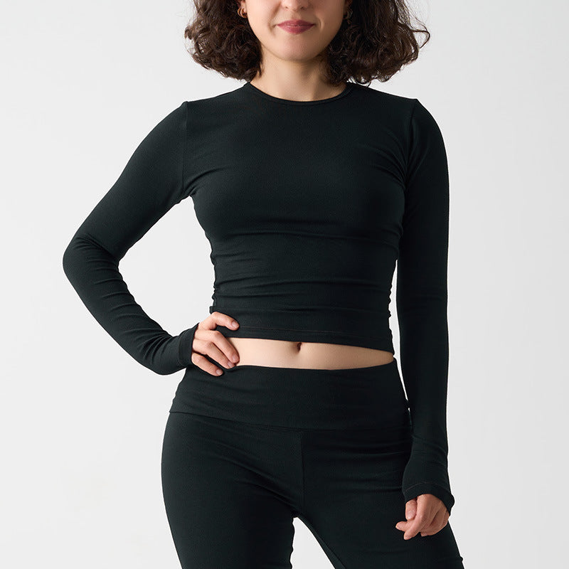 Cotton Jersey Long Sleeve T-Shirt for Home Wear and Yoga eprolo