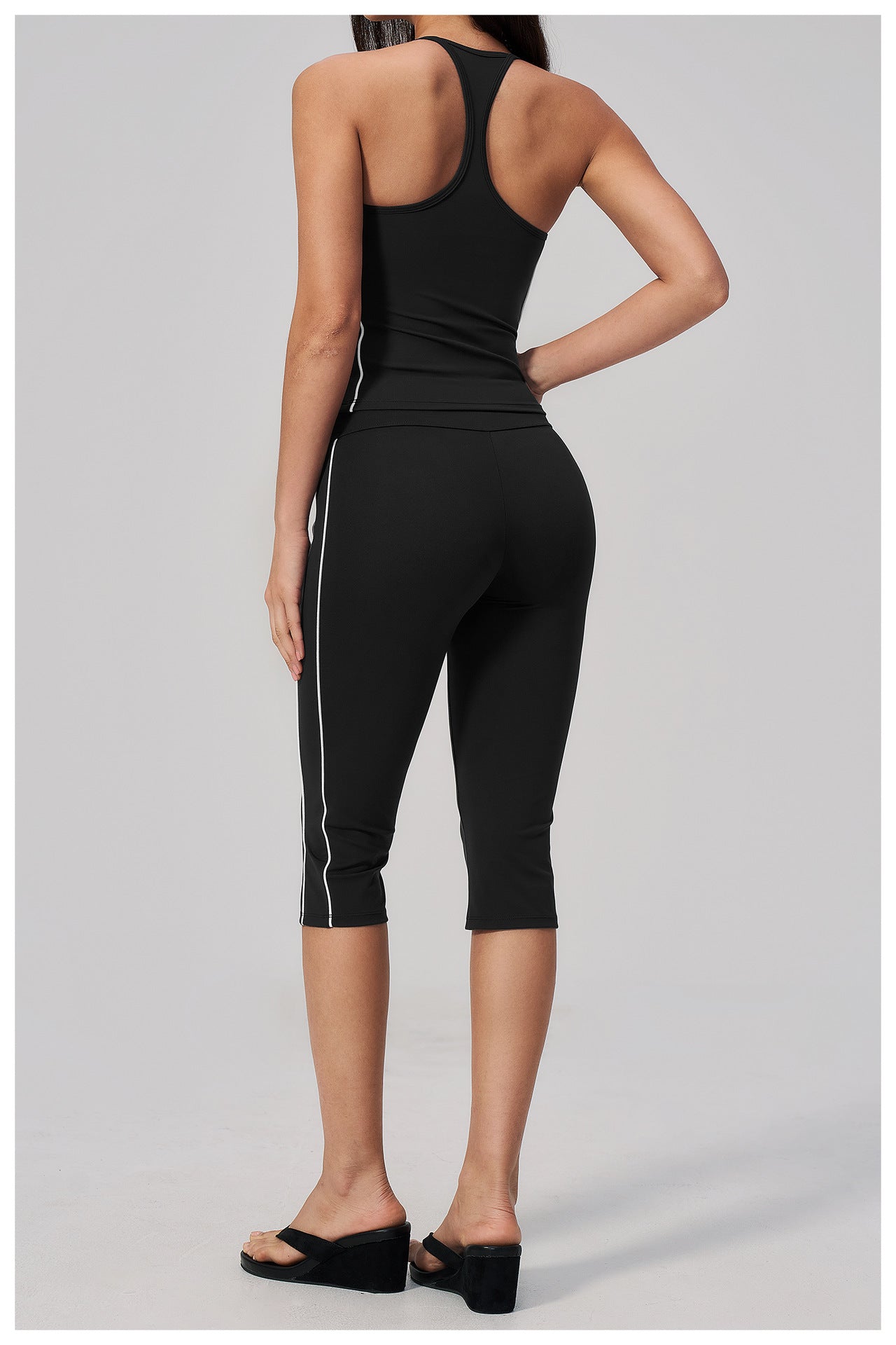 Color-Block Racerback Cami & Capri Legging Set