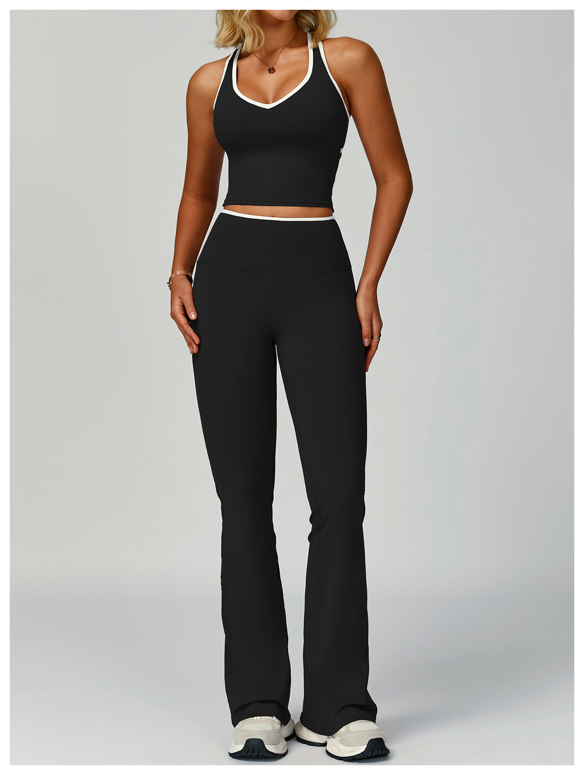 Strappy Backless Bra & Bike Short Set