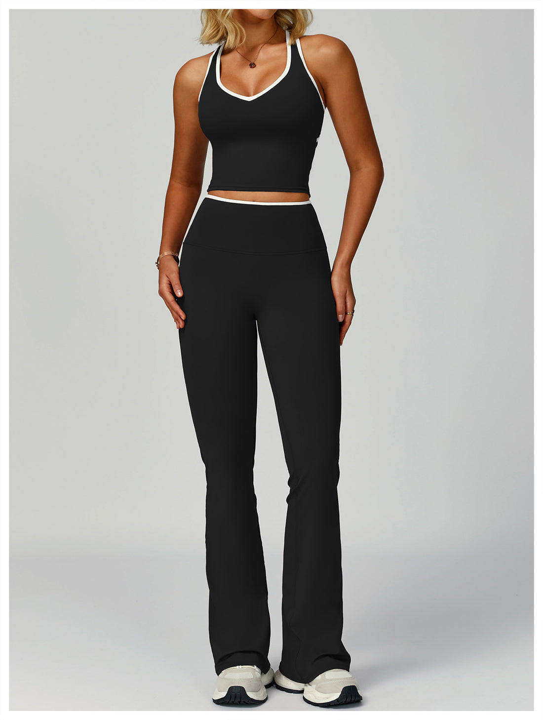 Strappy Backless Bra & Bike Short Set