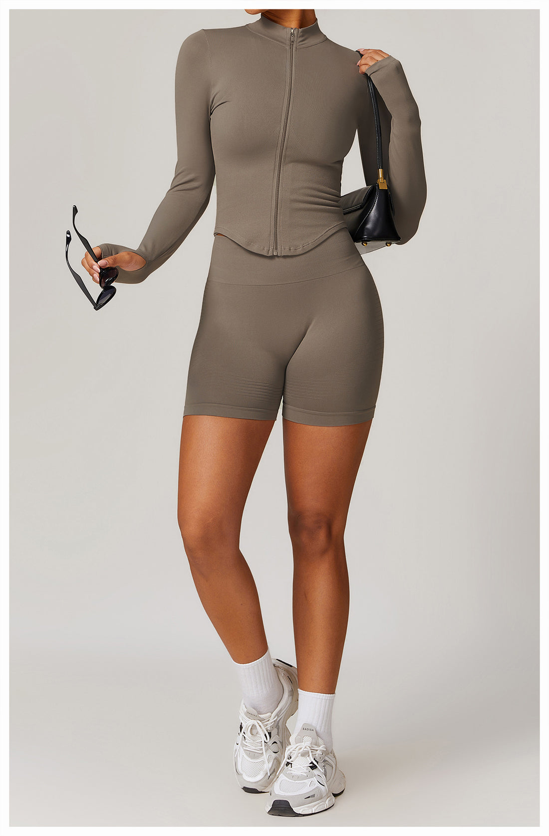 Zip-Up Long Sleeve Crop Yoga Jacket