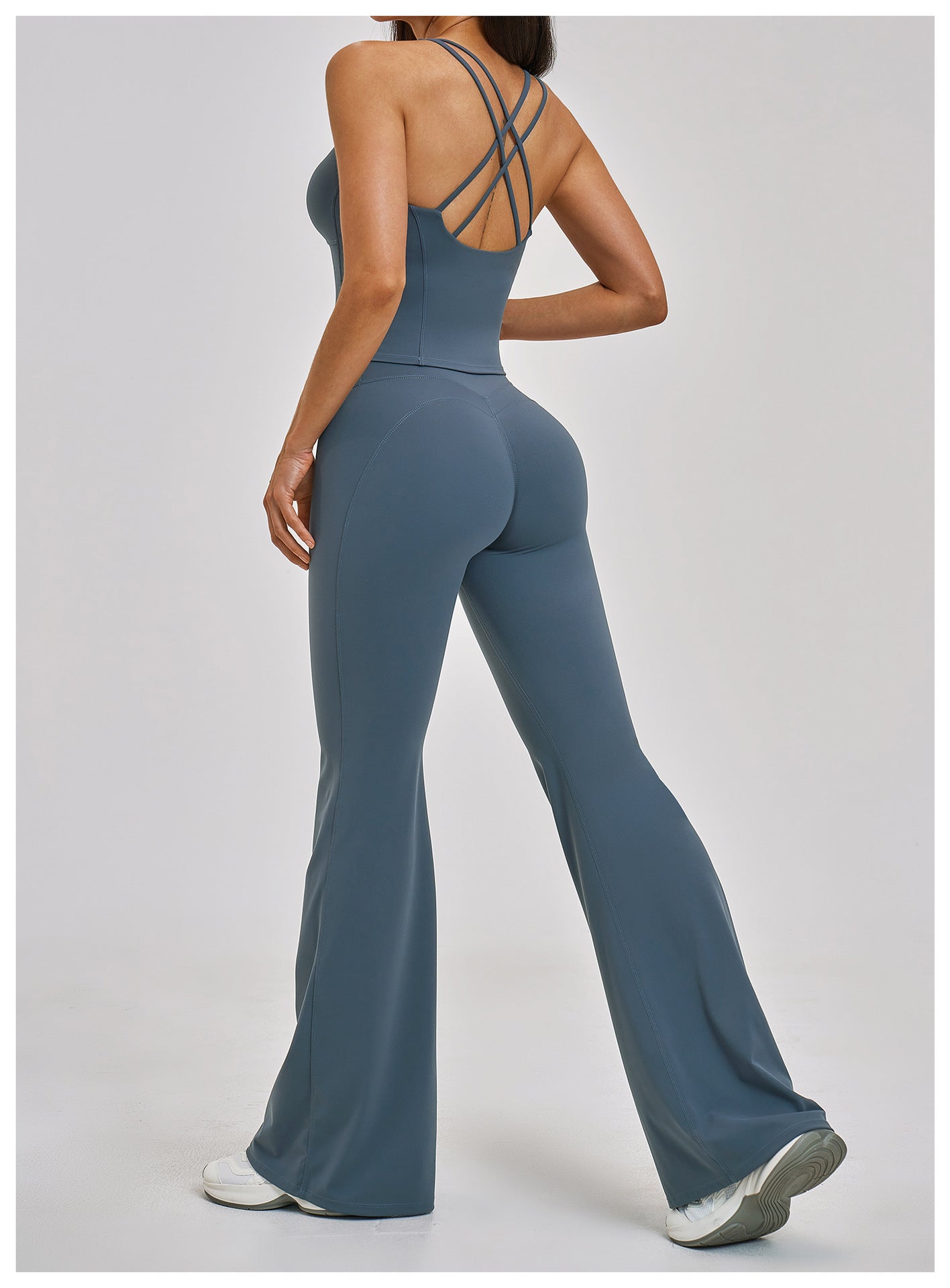 Cross-Back Bra & Flared Pant Yoga Set