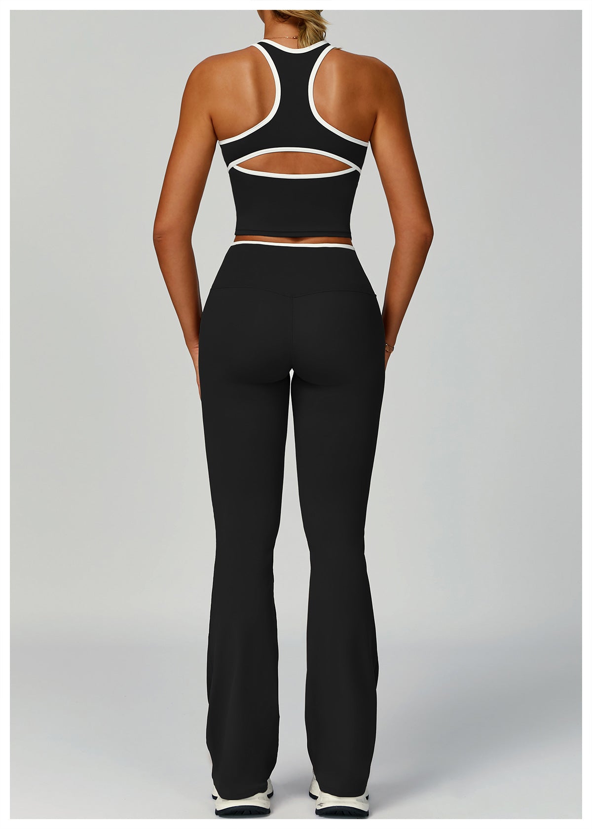 Strappy Backless Bra & Bike Short Set