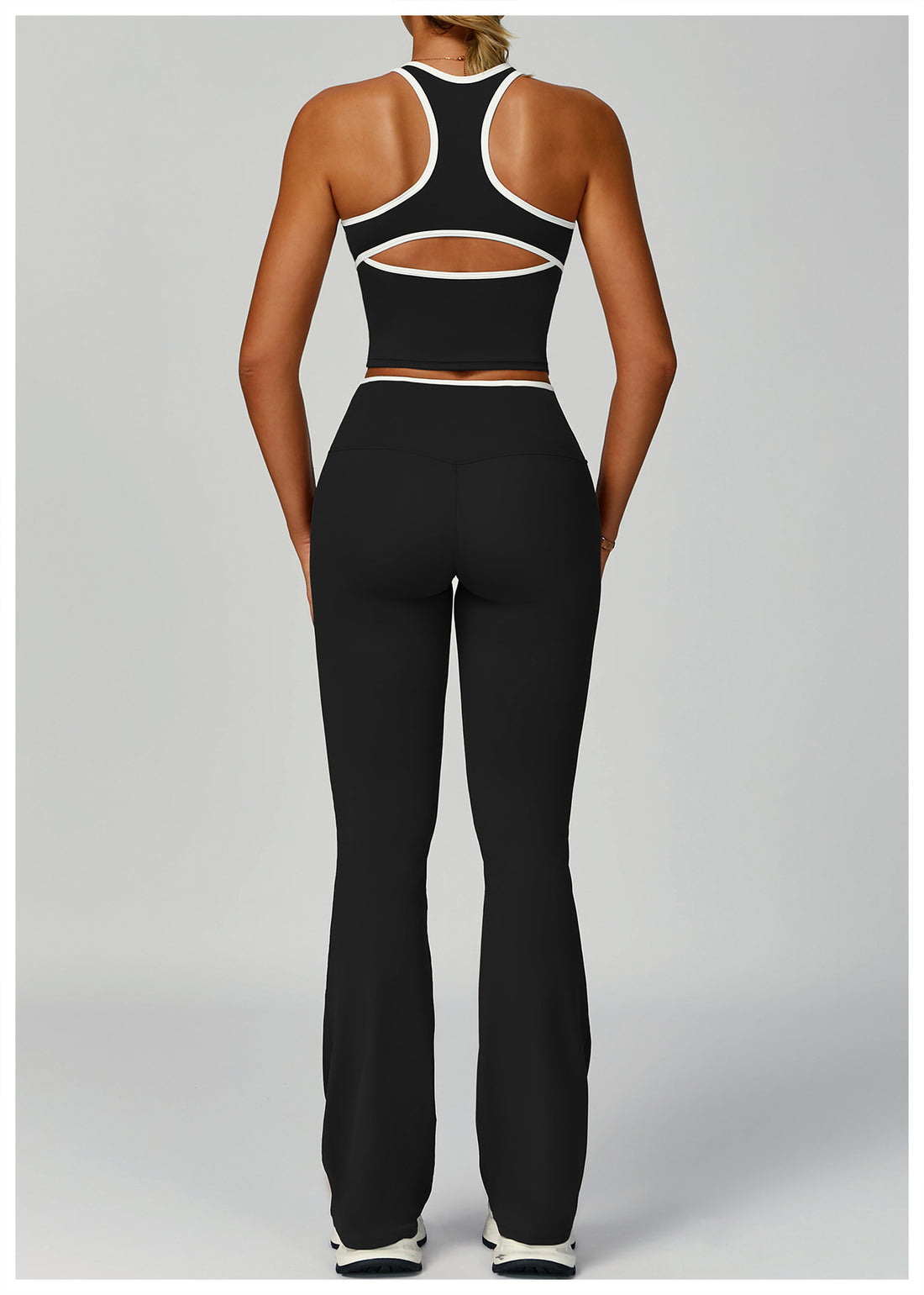 Strappy Backless Bra & Bike Short Set
