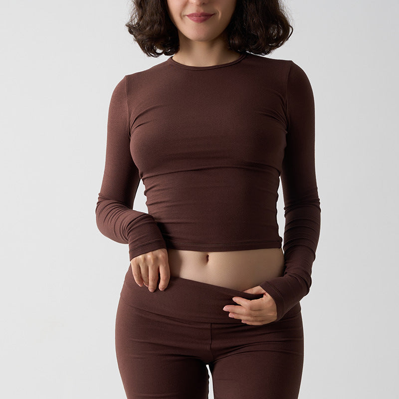 Cotton Jersey Long Sleeve T-Shirt for Home Wear and Yoga eprolo