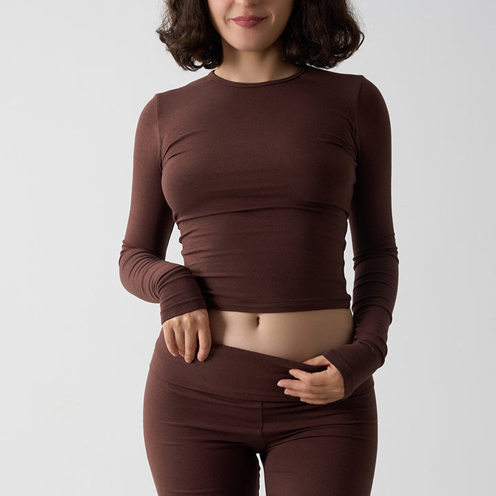 Cotton Jersey Long Sleeve T-Shirt for Home Wear and Yoga eprolo