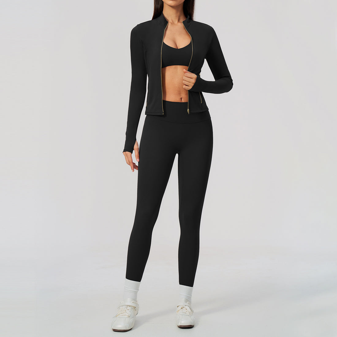 Fitness Set Sport Jacket Slim Fit Fashion Quick-Dry Outdoor Yoga Wear 3-Piece Set eprolo