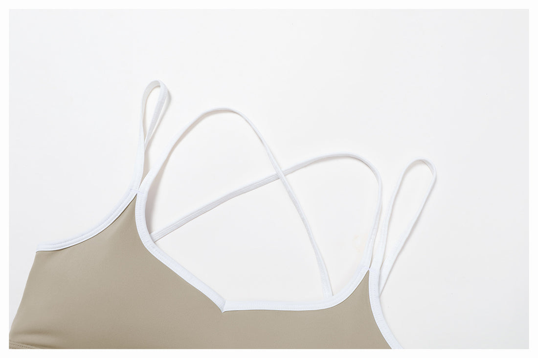 Strappy Backless Bra & Bike Short Set