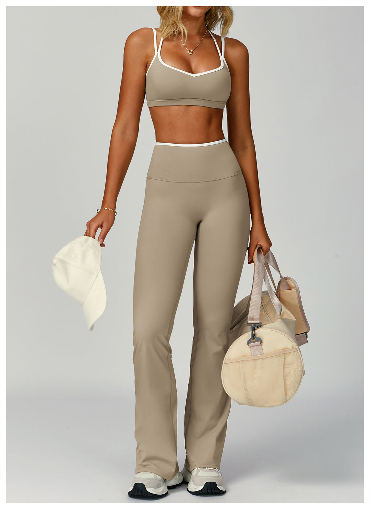 Strappy Backless Bra & Bike Short Set