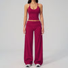 Fitted Crop Top Backless Workout Set High Waist Versatile Casual Style Yoga Set eprolo