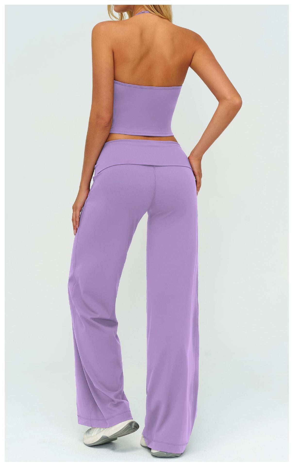 Halter Crop Top & Wide-Leg Pants Set (Style 2)
