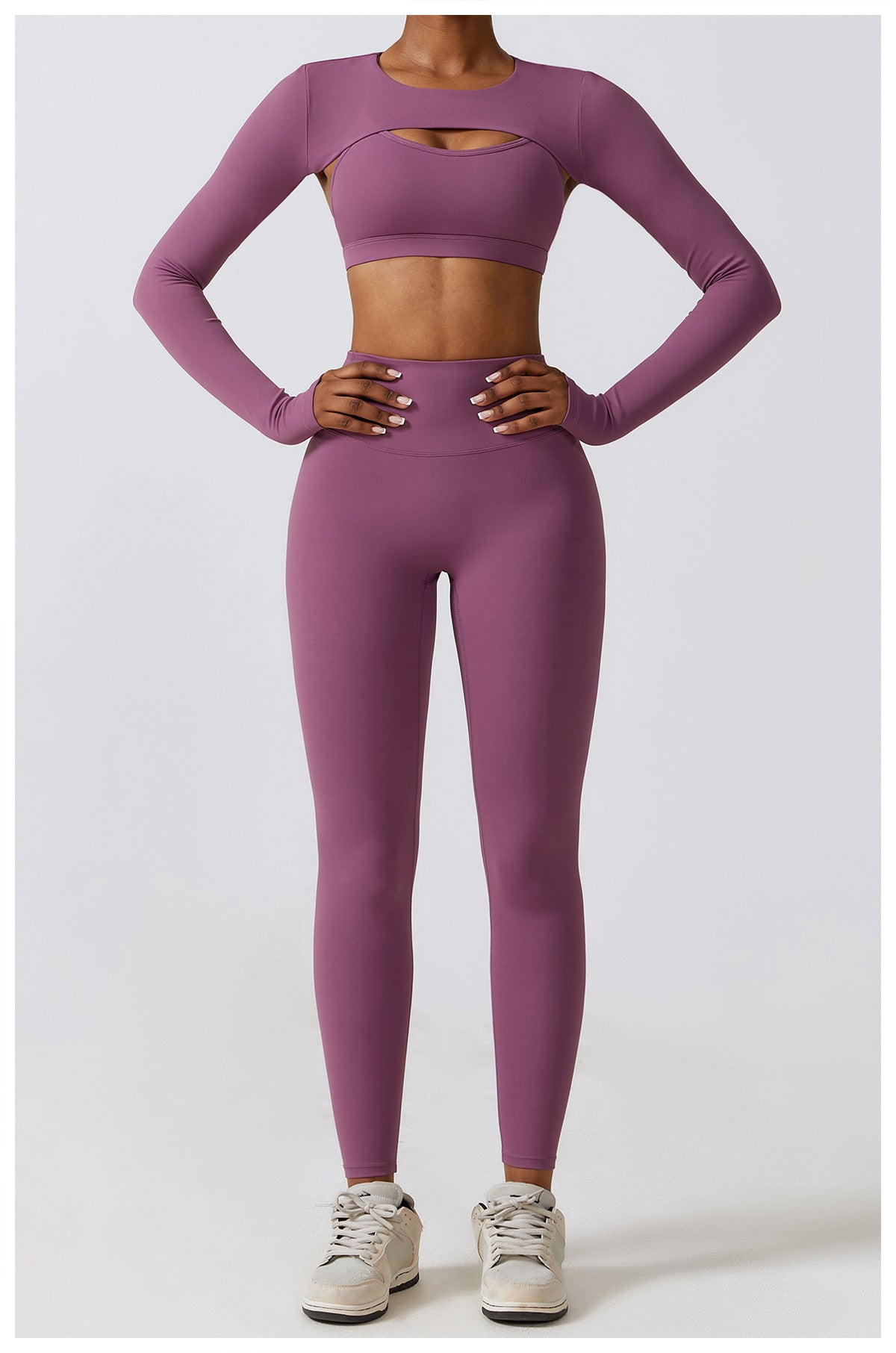 Cutout Long Sleeve Crop & Legging Set