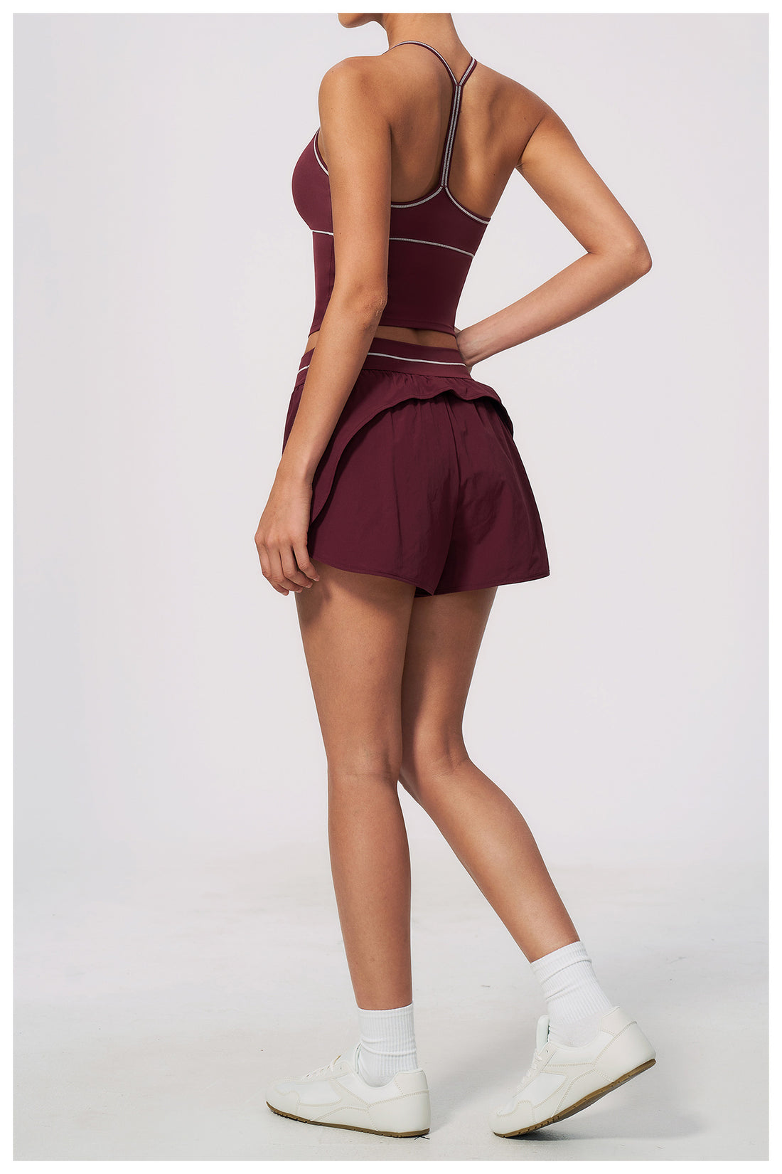 V-Neck Cami Bra & Running Shorts Set