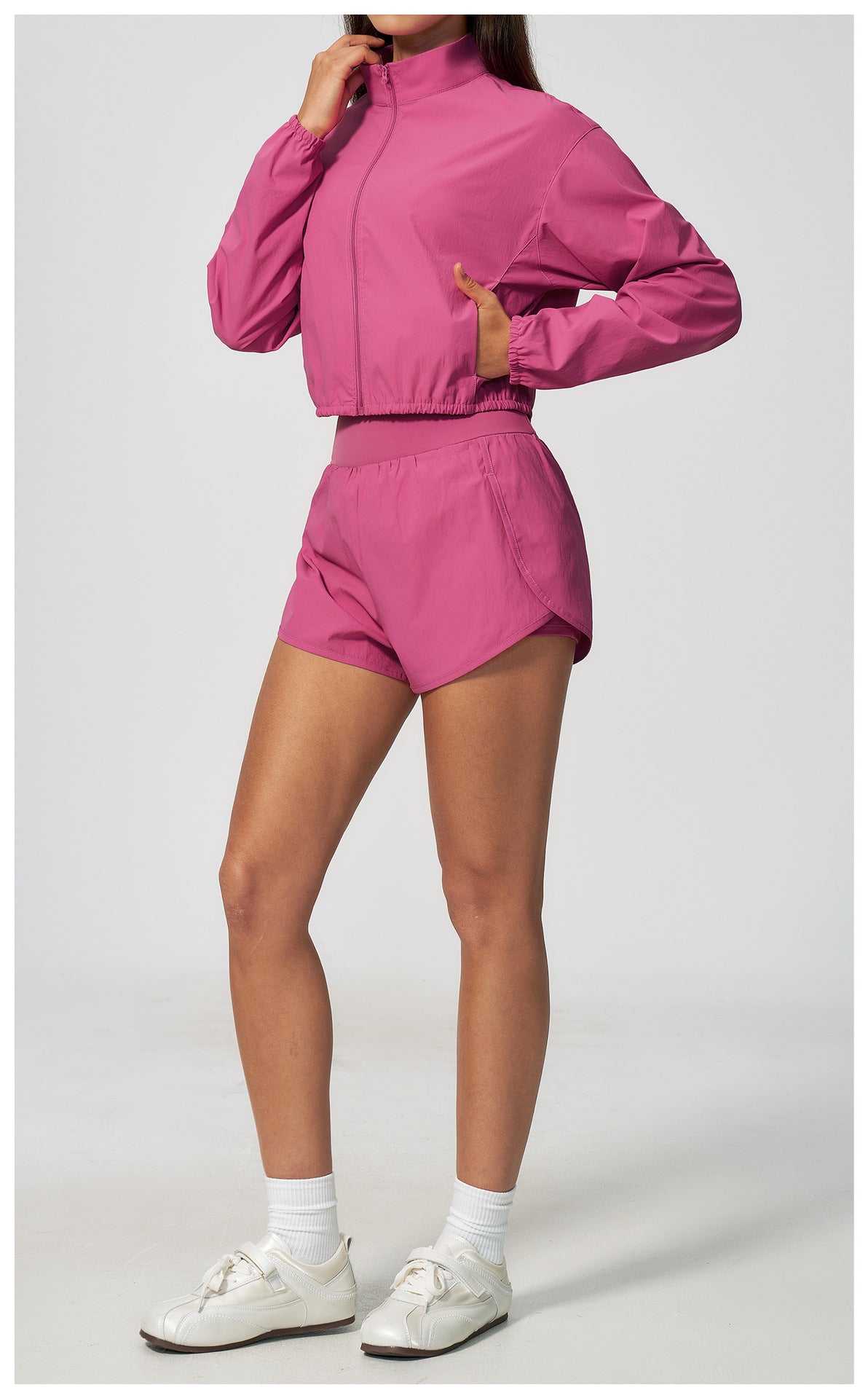 Cropped Windbreaker & Shorts Set