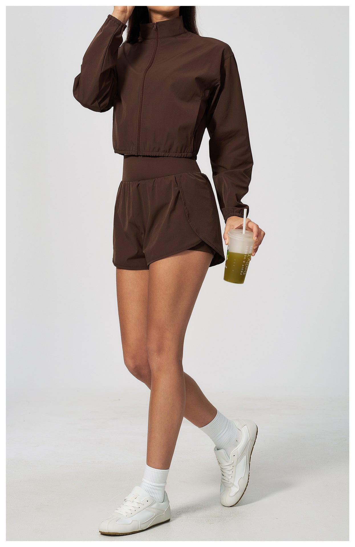 Cropped Windbreaker & Shorts Set
