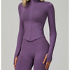 Zip-Up Long Sleeve Crop Yoga Jacket