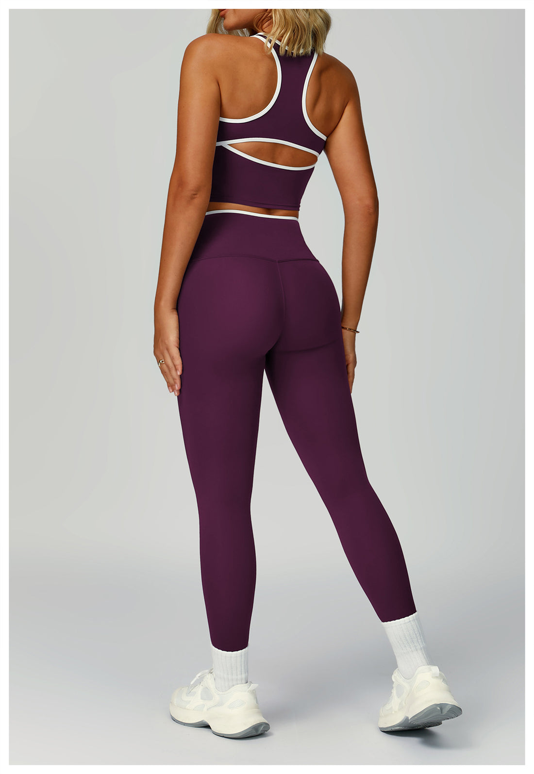 Strappy Backless Bra & Bike Short Set
