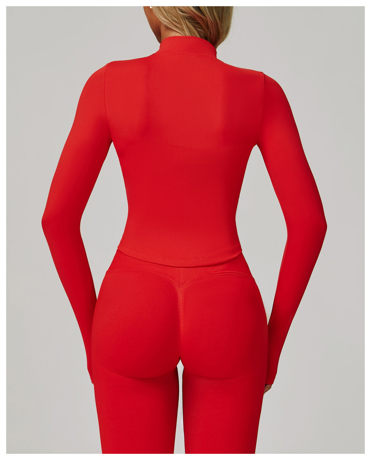 Zip-Up Long Sleeve Crop Yoga Jacket