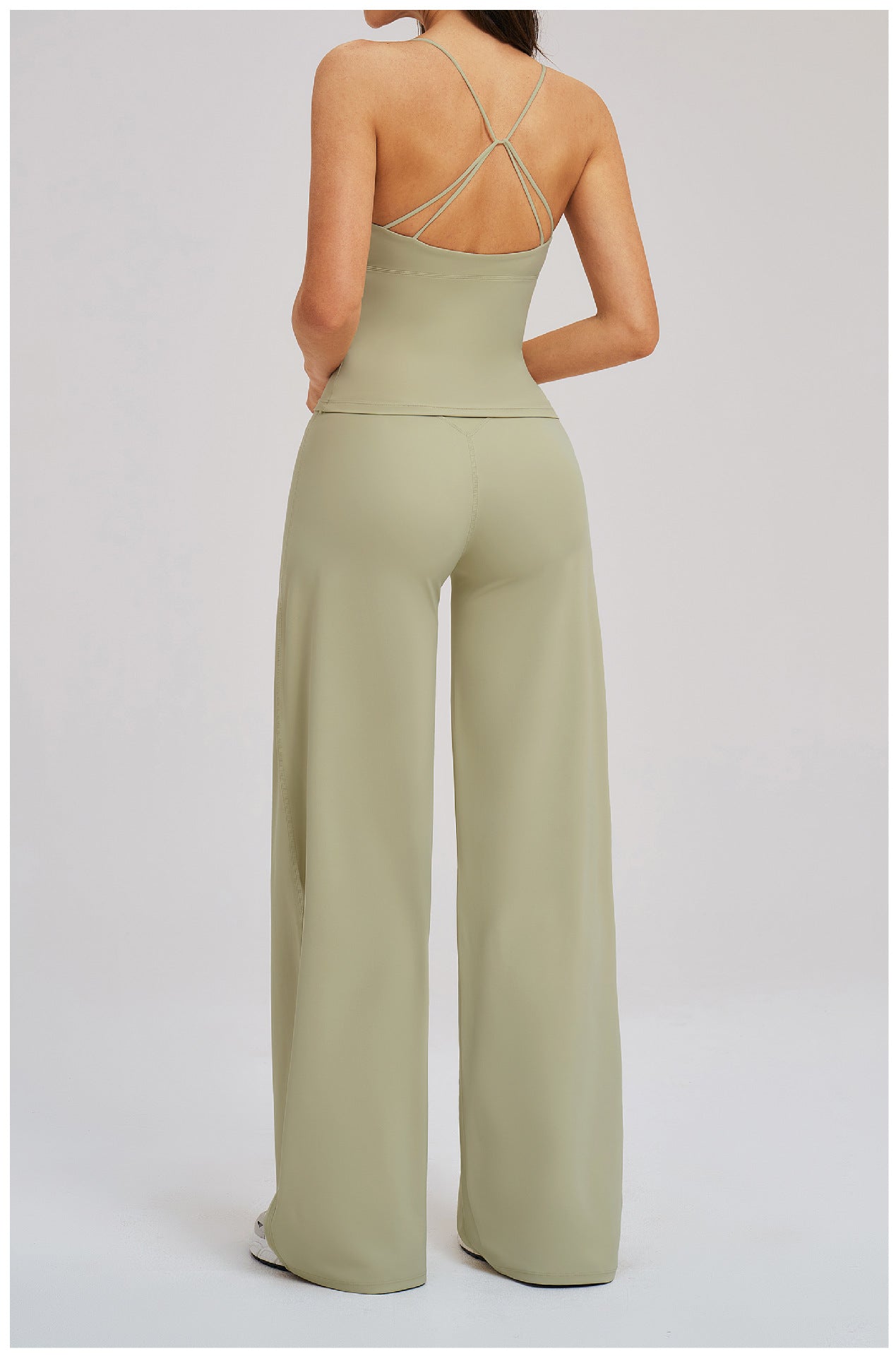 V-Neck Cami Top & Straight-Leg Pants Set