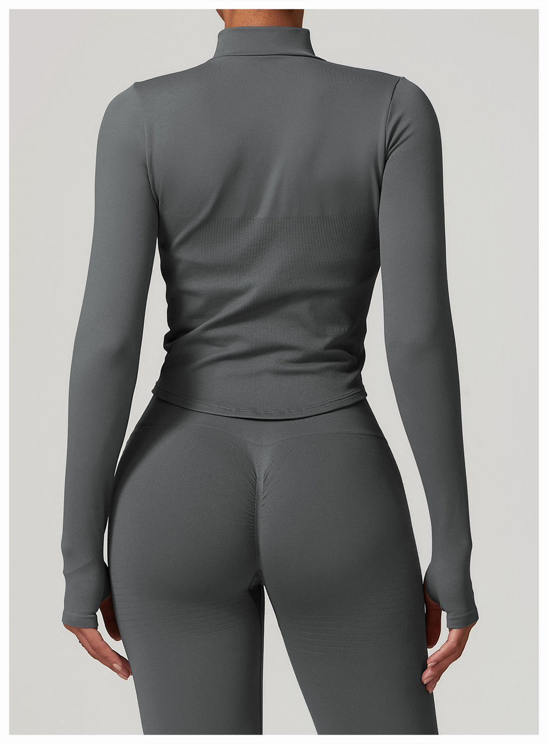 Zip-Up Long Sleeve Crop Yoga Jacket