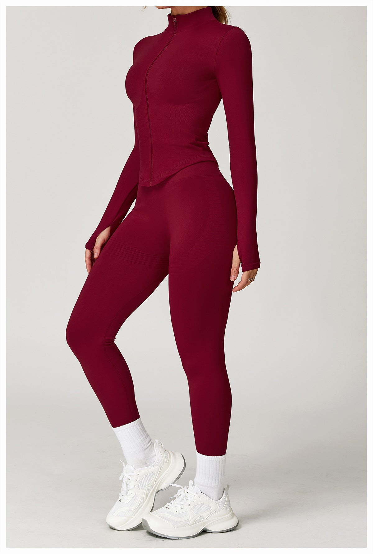 Zip-Up Long Sleeve Crop Yoga Jacket