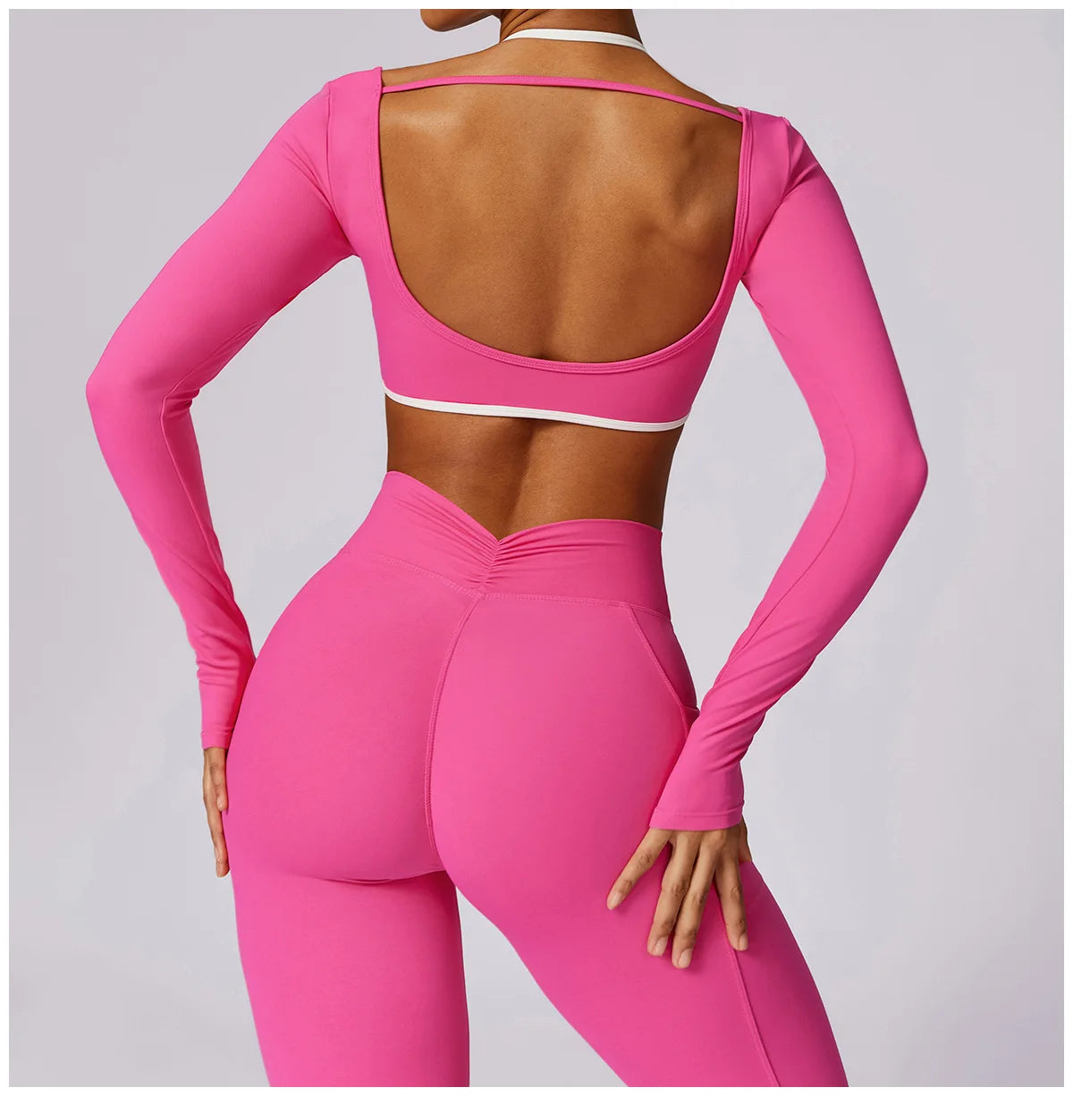 Halter Bra & Leggings Color-Block Set