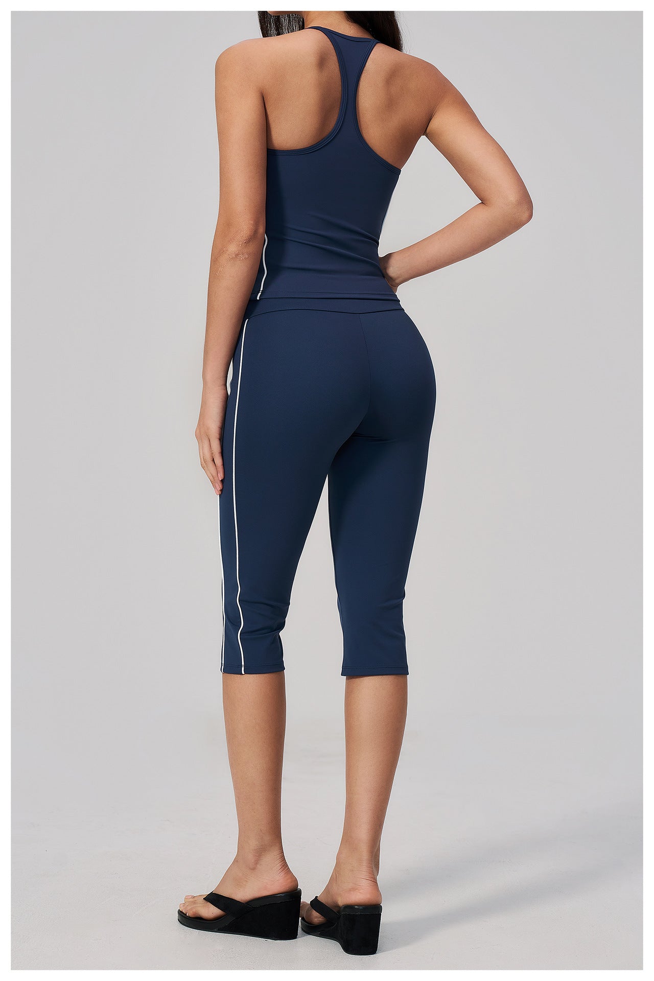Color-Block Racerback Cami & Capri Legging Set