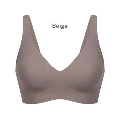 The Jelly Bra beige deep V seamless gel lift bra – soft wire free bra for sagging breasts