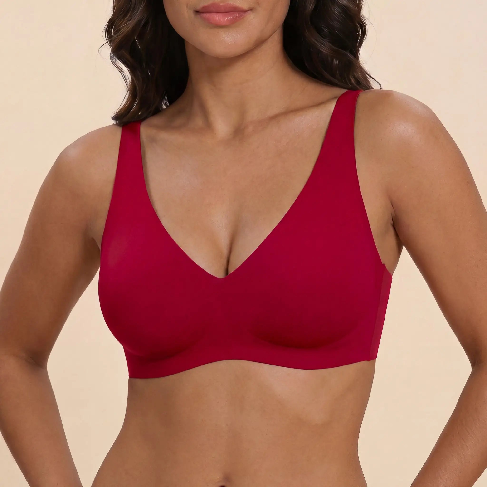 The Jelly Bra wine red – viral TikTok seamless soft bra, comfortable no wire lift bra for older women