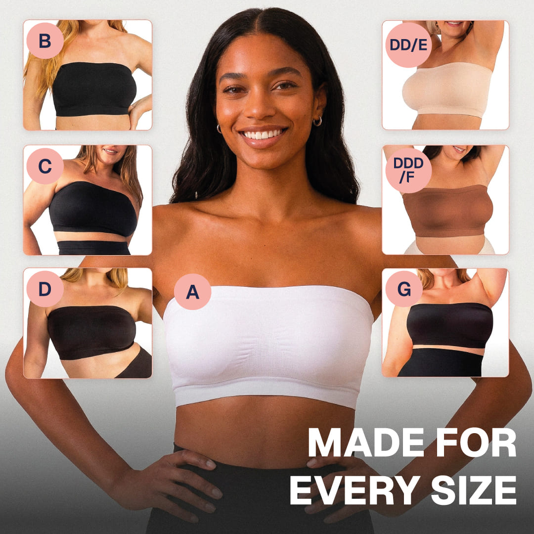 Convertible Strapless Bandeau Bra with Wireless Comfort & Anti-Slip Grip TheJellyBra