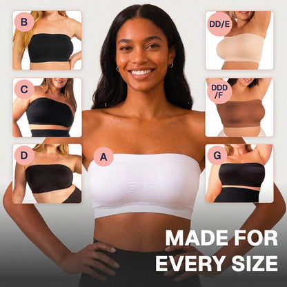 Convertible Strapless Bandeau Bra with Wireless Comfort & Anti-Slip Grip TheJellyBra