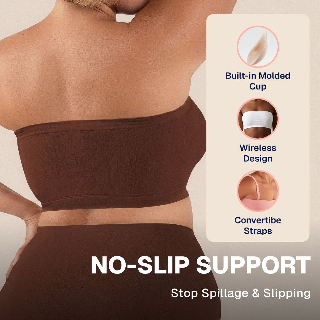 Convertible Strapless Bandeau Bra with Wireless Comfort & Anti-Slip Grip TheJellyBra