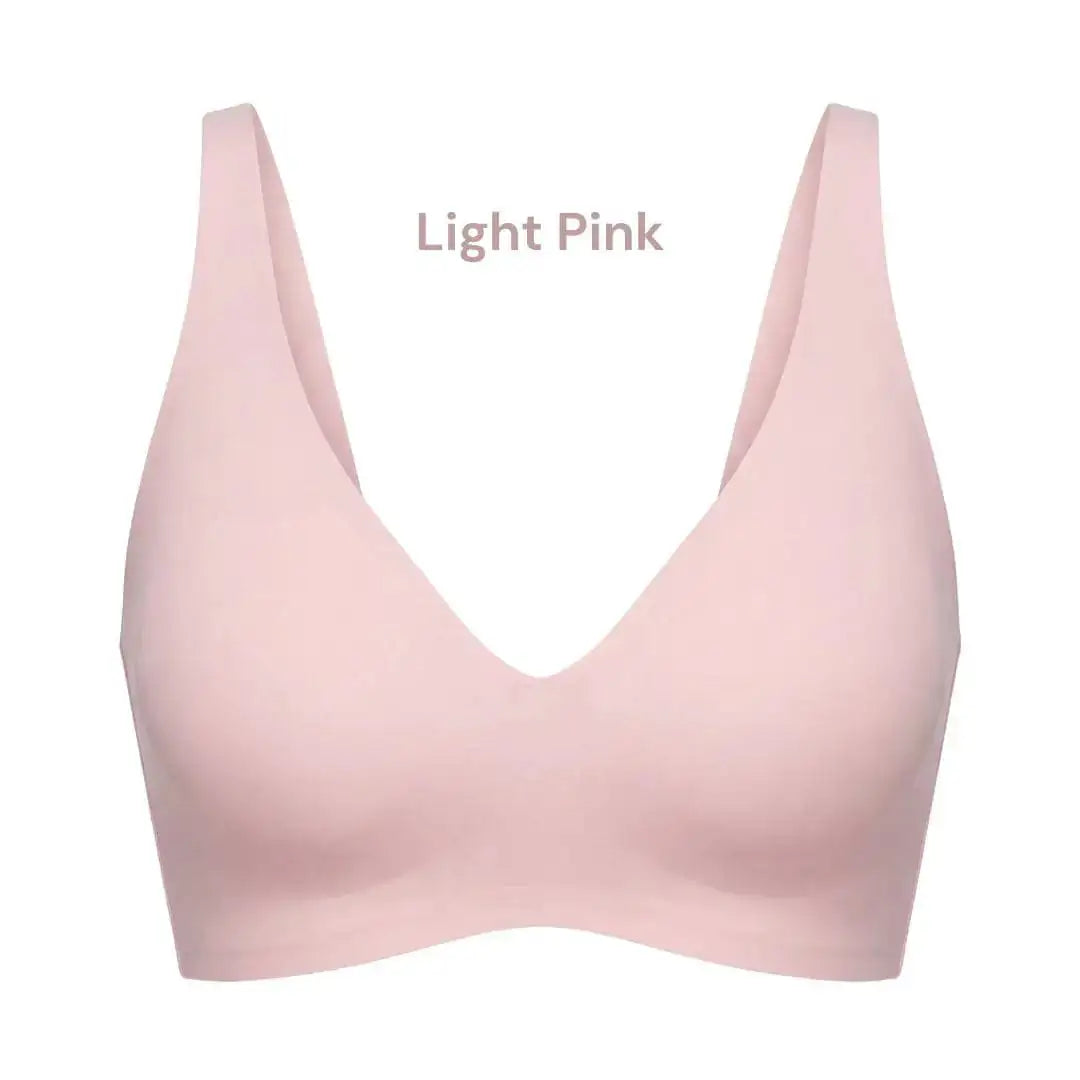 The Jelly Bra light pink deep V seamless gel lift bra – comfortable wire free bra for older women